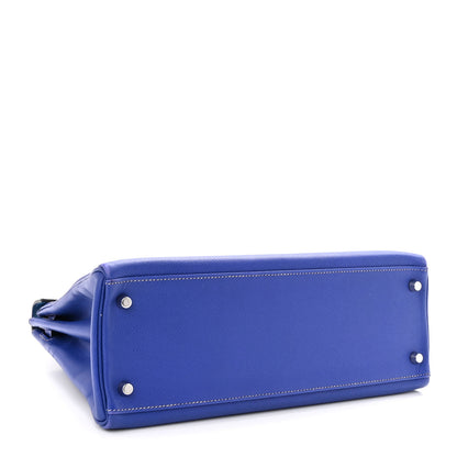 Hermes Epsom Candy Kelly Retourne 32 Bleu Electrique Mykonos 4 of 12