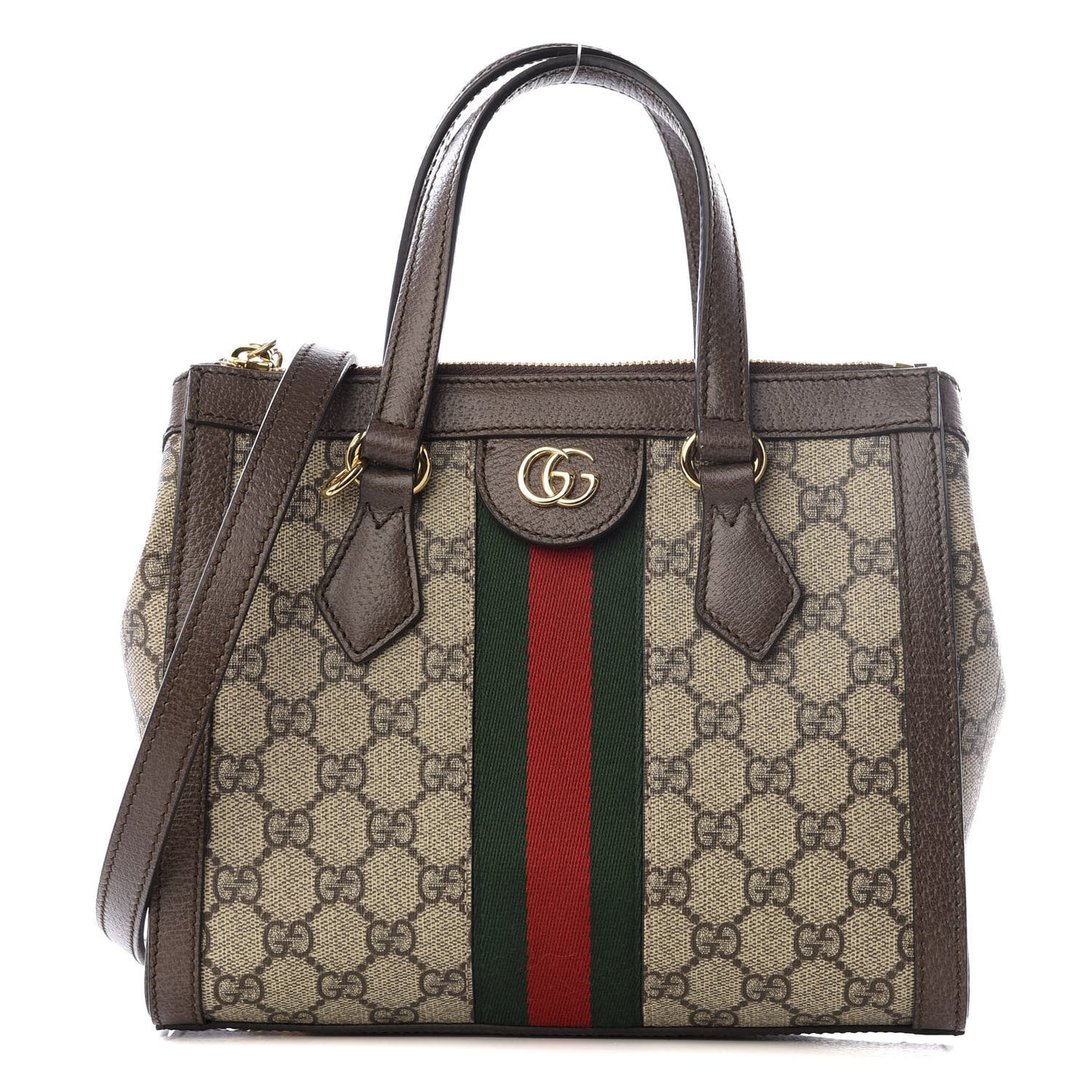 GG Supreme Monogram Small Ophidia Tote Bag Brown