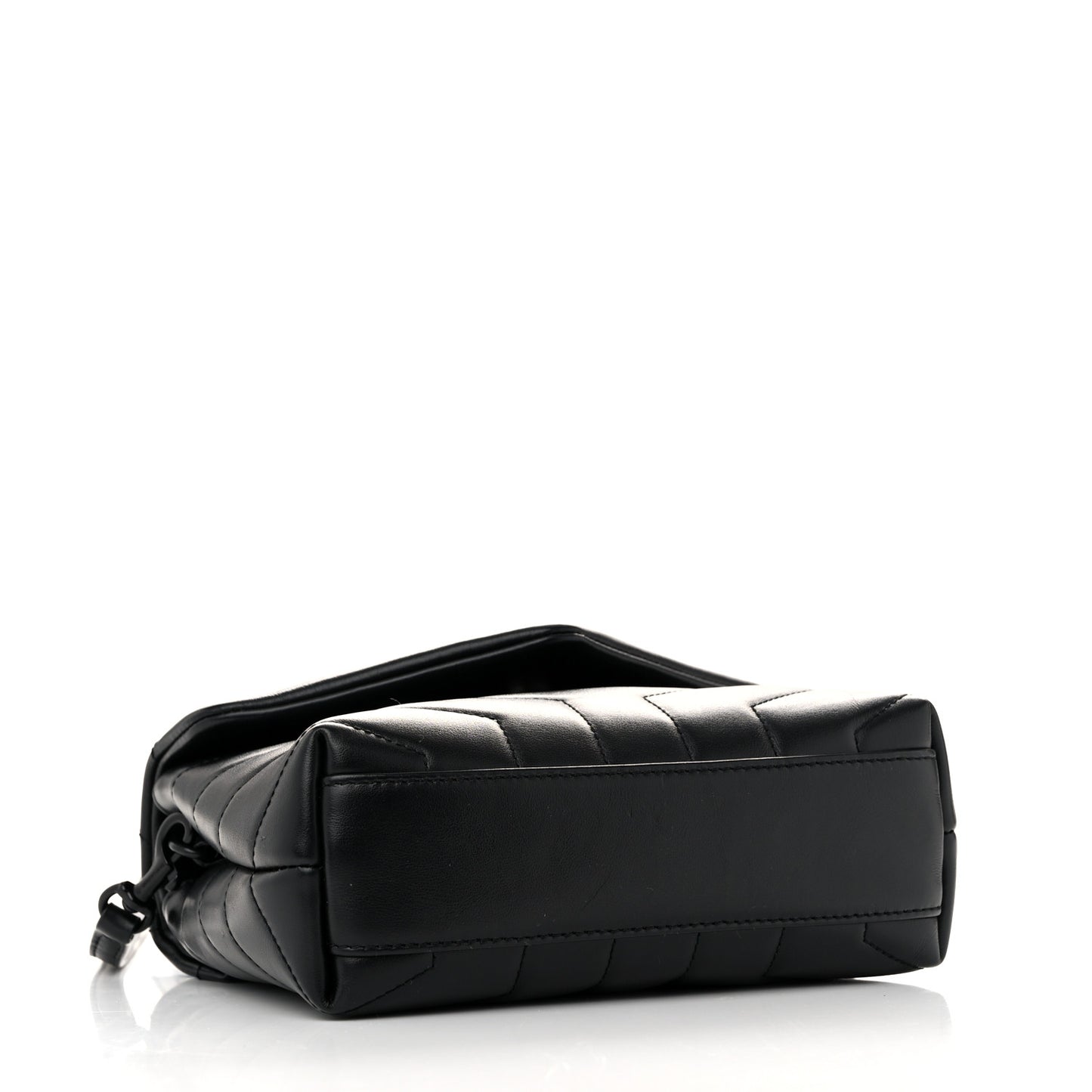 Calfskin Y Quilted Monogram Monochrome Toy Loulou Crossbody Bag Black