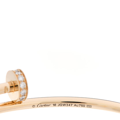 Cartier 18K Yellow Gold Diamond Small Juste Un Clou Bracelet 16 3 of 4