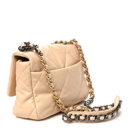 Chanel Goatskin Quilted Medium Chanel 19 Flap Beige 3 of 11