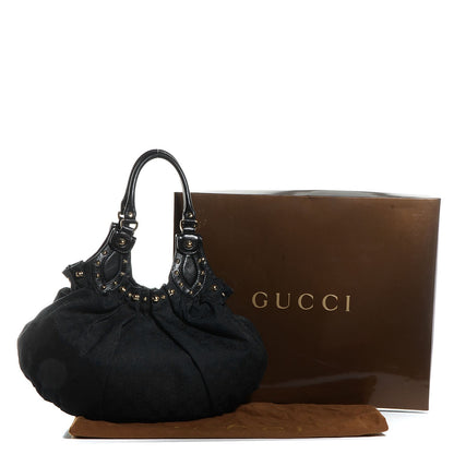 Gucci Monogram Studded Pelham Medium Tote Black 5 of 8