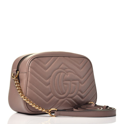 Gucci Calfskin Matelasse Small GG Marmont Chain Shoulder Bag Porcelain Rose 3 of 9
