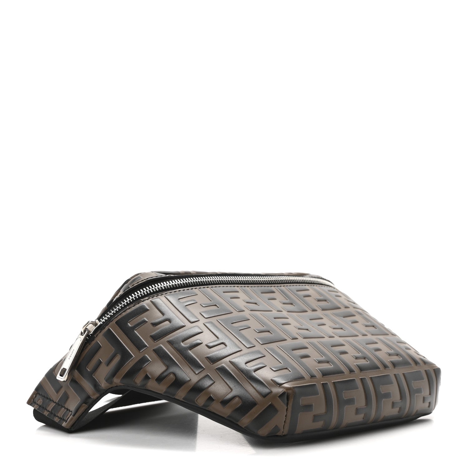 Fendi Vitello Century Bi-Color FF 1974 Embossed Belt Bag Maya Black 4 of 10