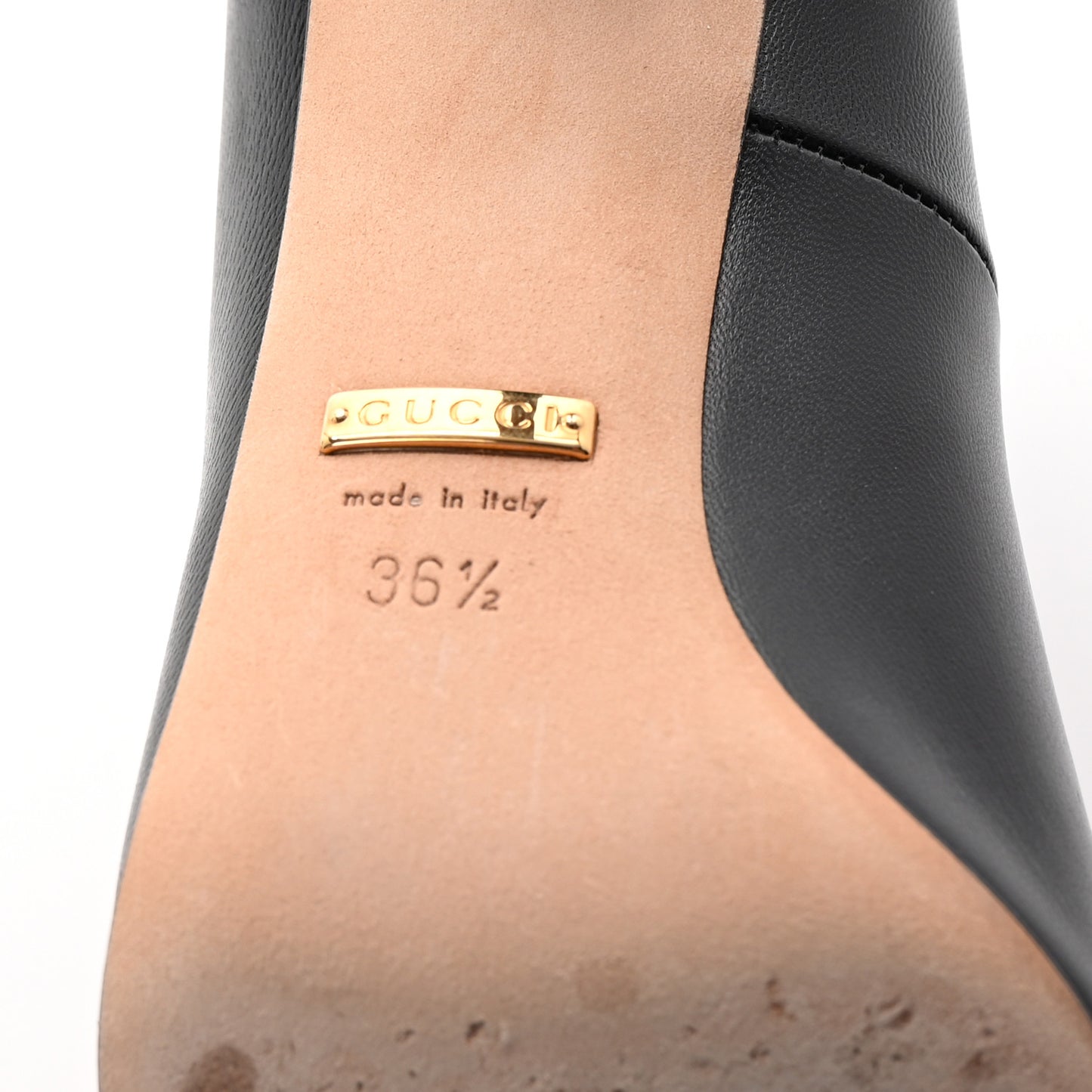 Calfskin Kristen Bamboo Pumps 36.5 Black