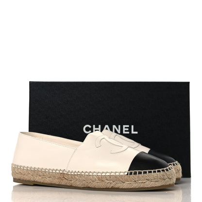 Chanel Lambskin CC Espadrilles 40 White Black 11 of 11