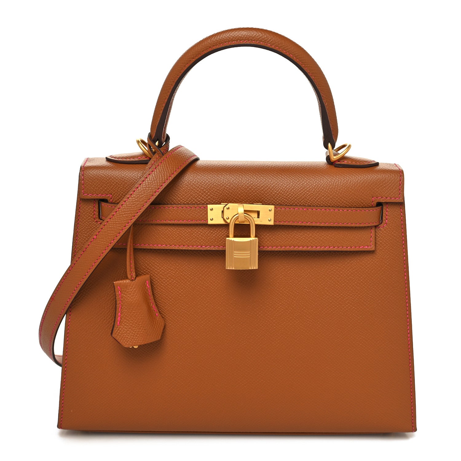 Hermes Epsom Horseshoe Kelly Sellier 25 Gold Rose Mexico 1 of 11