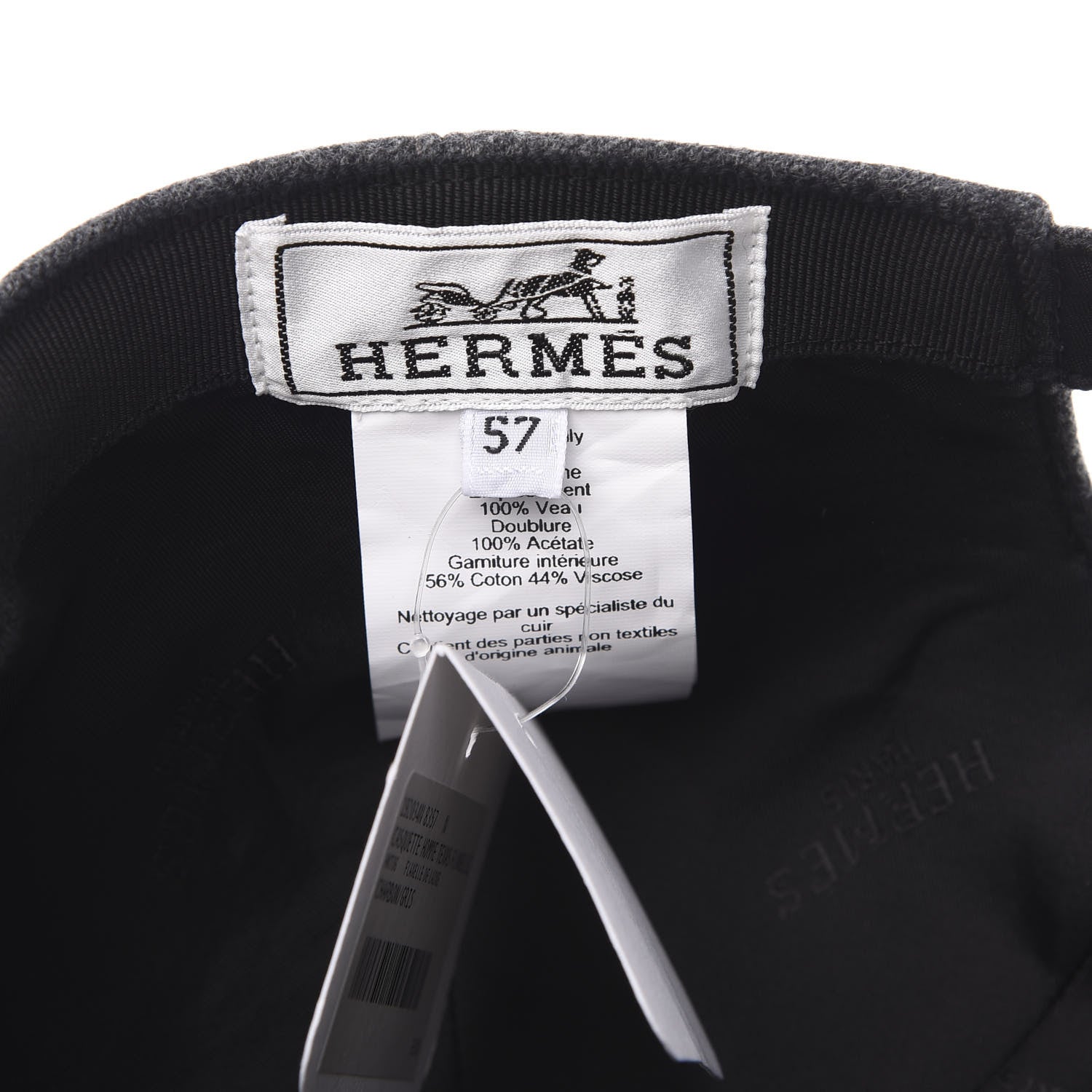 Hermes Cashmere Texas Hat 57 Charbon Gris 4 of 5