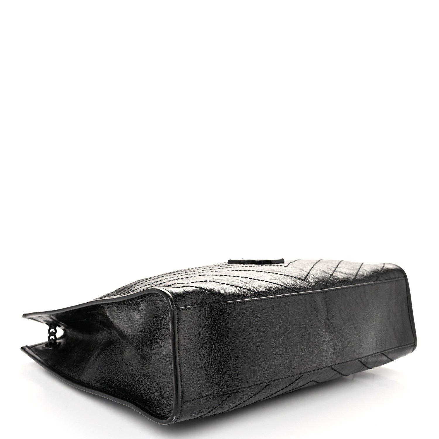 Saint Laurent Crinkled Calfskin Matelasse Monogram Large Niki Shopper Tote Black 4 of 12