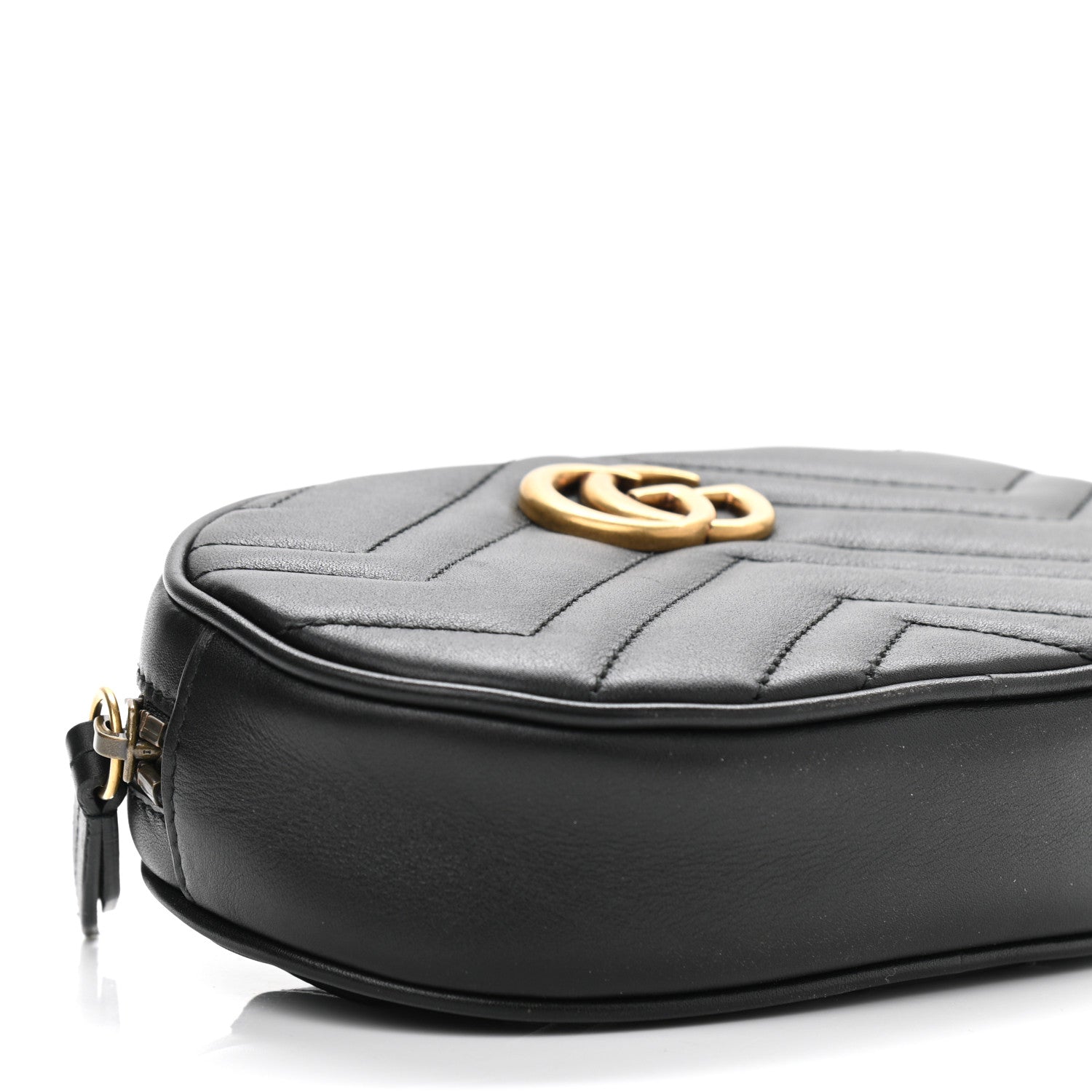 Gucci Calfskin Matelasse GG Marmont Belt Bag 85 34 Black 10 of 12