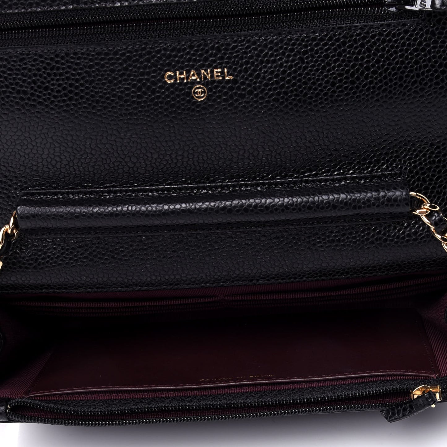 Caviar Quilted Wallet On Chain WOC Black