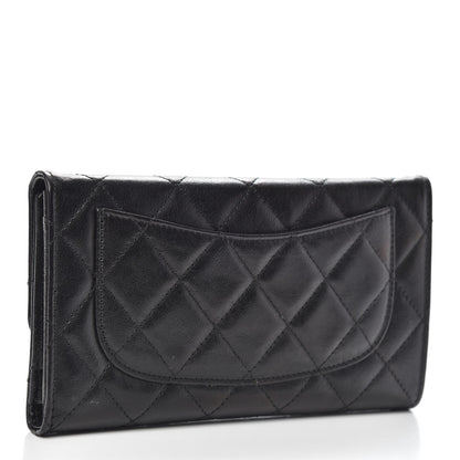 Chanel Calfskin Quilted Large Flap Wallet Black 3 of 12
