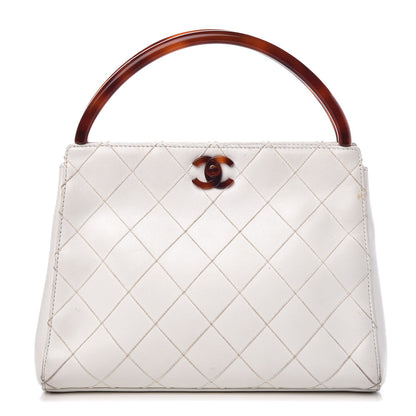 Chanel Lambskin Tortoise Handbag White 1 of 16