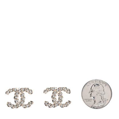 Chanel Crystal Pearls Coronation CC Earrings Gold 2 of 4