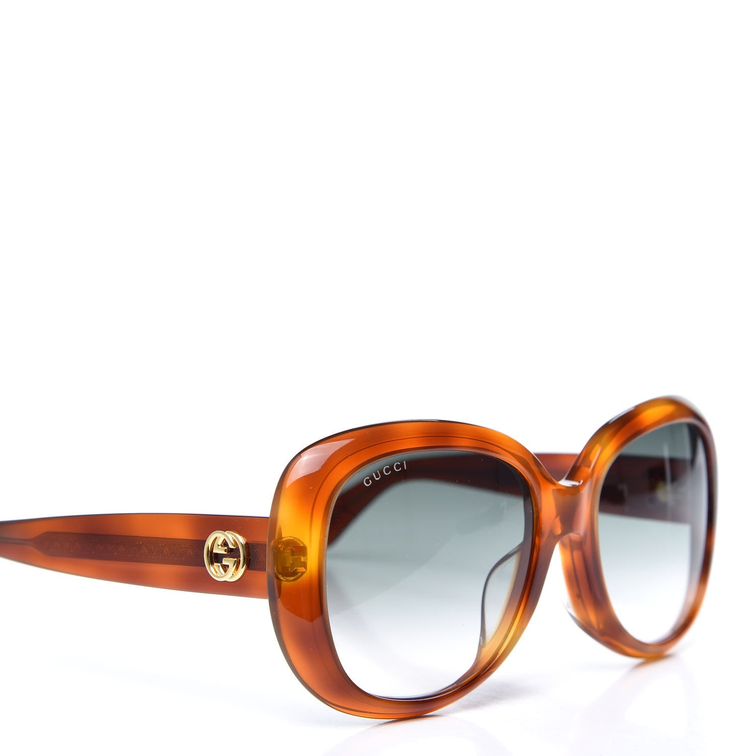Gucci Round Sunglasses GG0140SA Avana Green 7 of 8