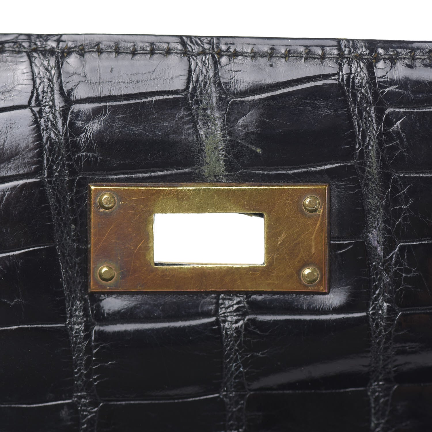 Hermes Shiny Niloticus Crocodile Kelly 28 Black 14 of 34