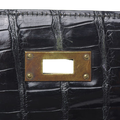 Hermes Shiny Niloticus Crocodile Kelly 28 Black 14 of 34