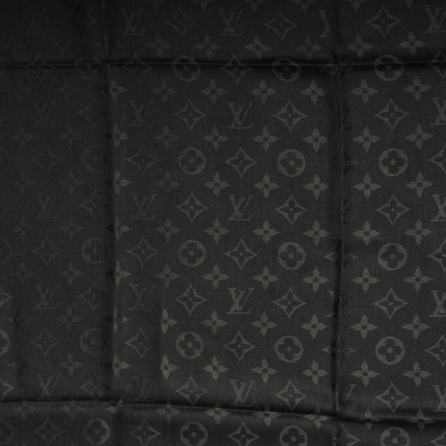 Silk Wool Monogram Shawl Black