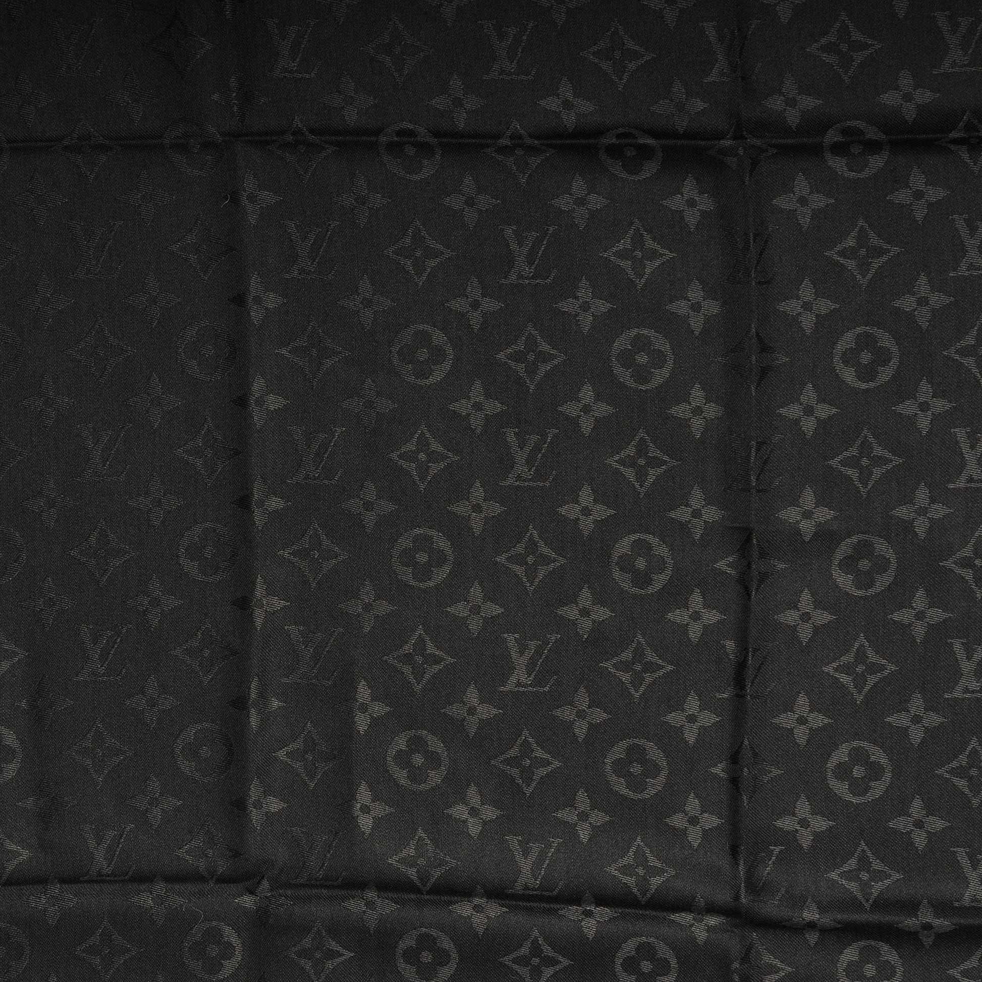 Louis Vuitton Silk Wool Monogram Shawl Black 4 of 5