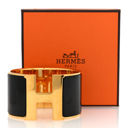 Hermes Enamel Extra Wide Clic Clac H Bracelet Black 5 of 5