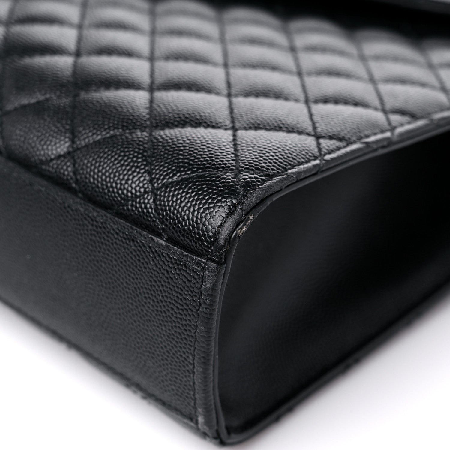 Saint Laurent Grain De Poudre Textured Mixed Matelasse Large Triquilt Monogram Satchel Black 10 of 19