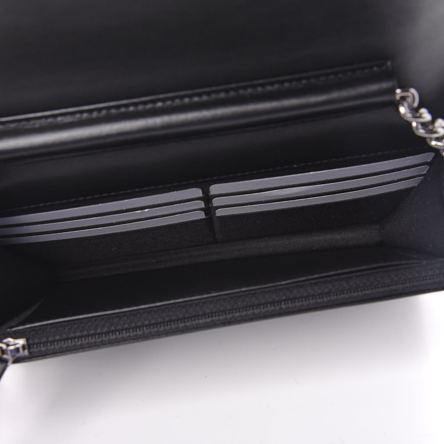 Glazed Calfskin Calfskin Quilted Boy Wallet On Chain WOC Black