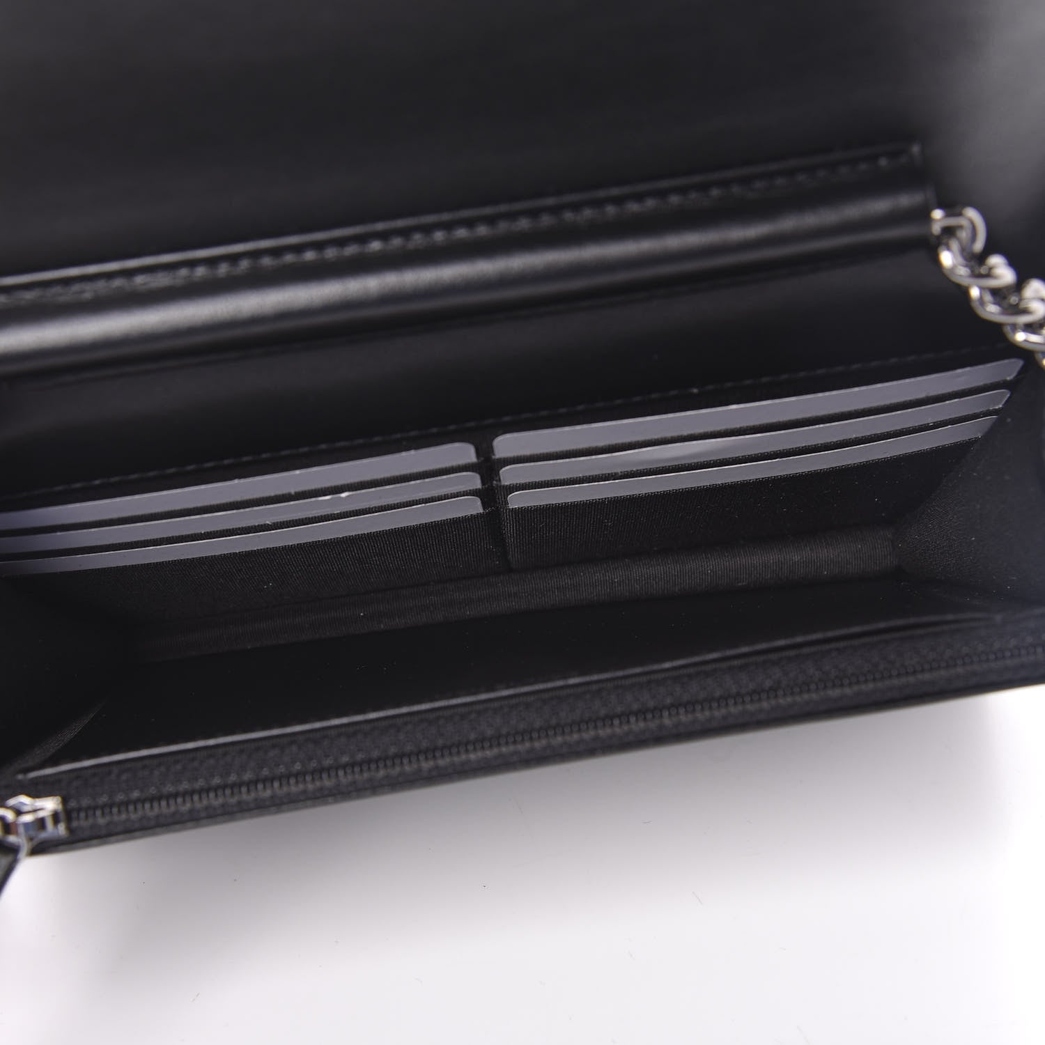 Chanel Glazed Calfskin Calfskin Quilted Boy Wallet On Chain WOC Black 5 of 12