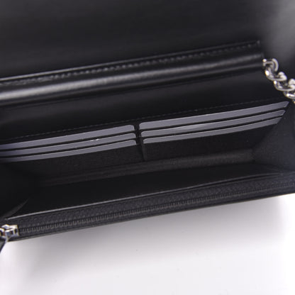 Chanel Glazed Calfskin Calfskin Quilted Boy Wallet On Chain WOC Black 5 of 12