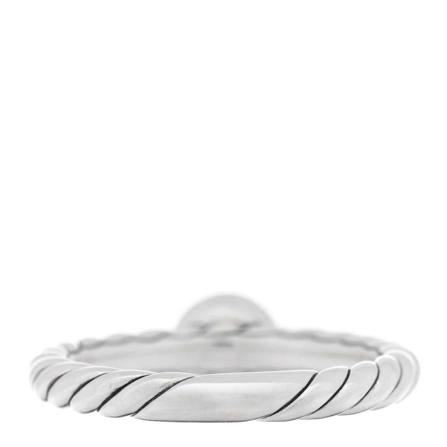 David Yurman Sterling Silver 14K Yellow Gold Cultured Pearl Petite Cable Ring 56 7.5 3 of 4