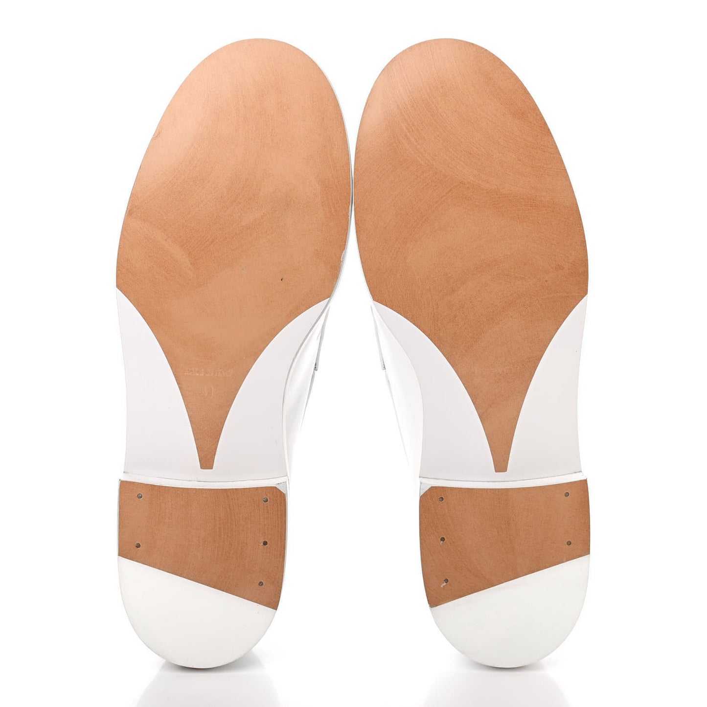 Shiny Calfskin Logo Loafers 41 White