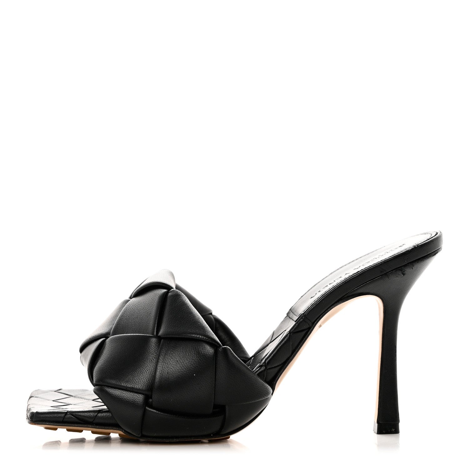 Bottega Veneta Nappa Maxi Intrecciato Lido Mule Sandals 37 Black 1 of 8