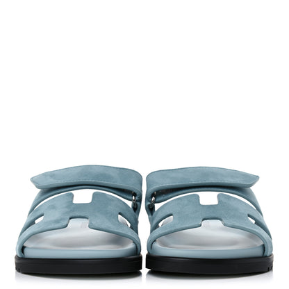 Hermes Suede Goatskin Womens Chypre Sandals 36 Vert d'Eau 2 of 11