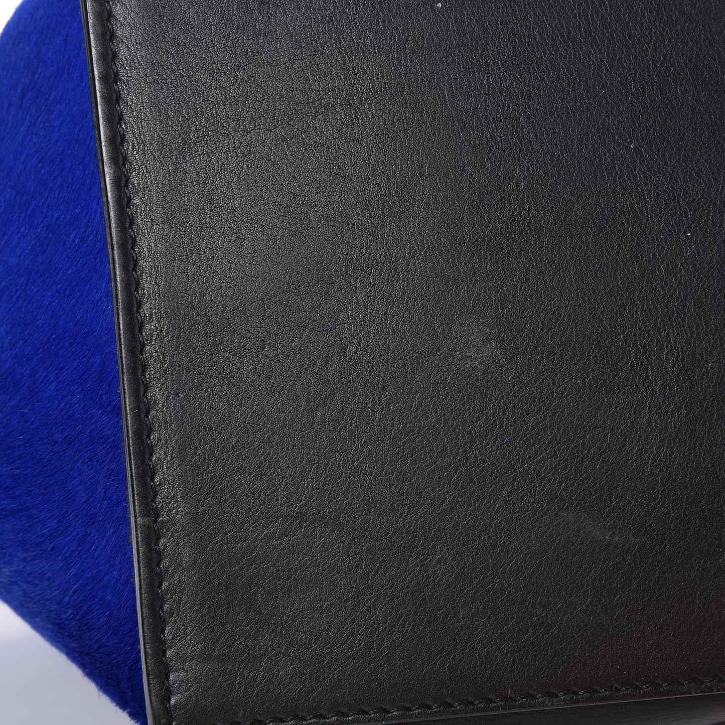 Pony Hair Smooth Calfskin Tri-color Medium Trapeze Cobalt