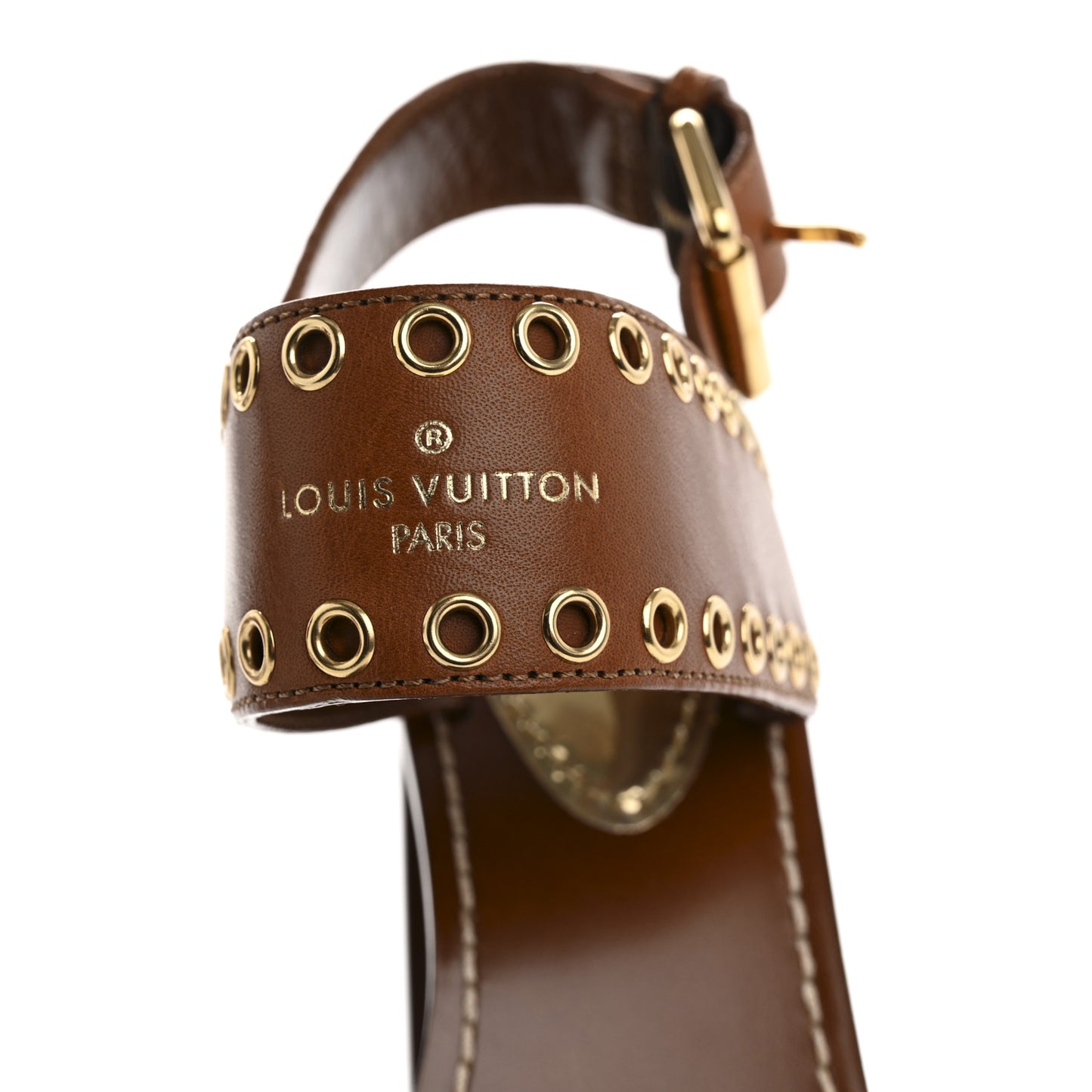 Calfskin Monogram Passenger Sandals 38 Cognac