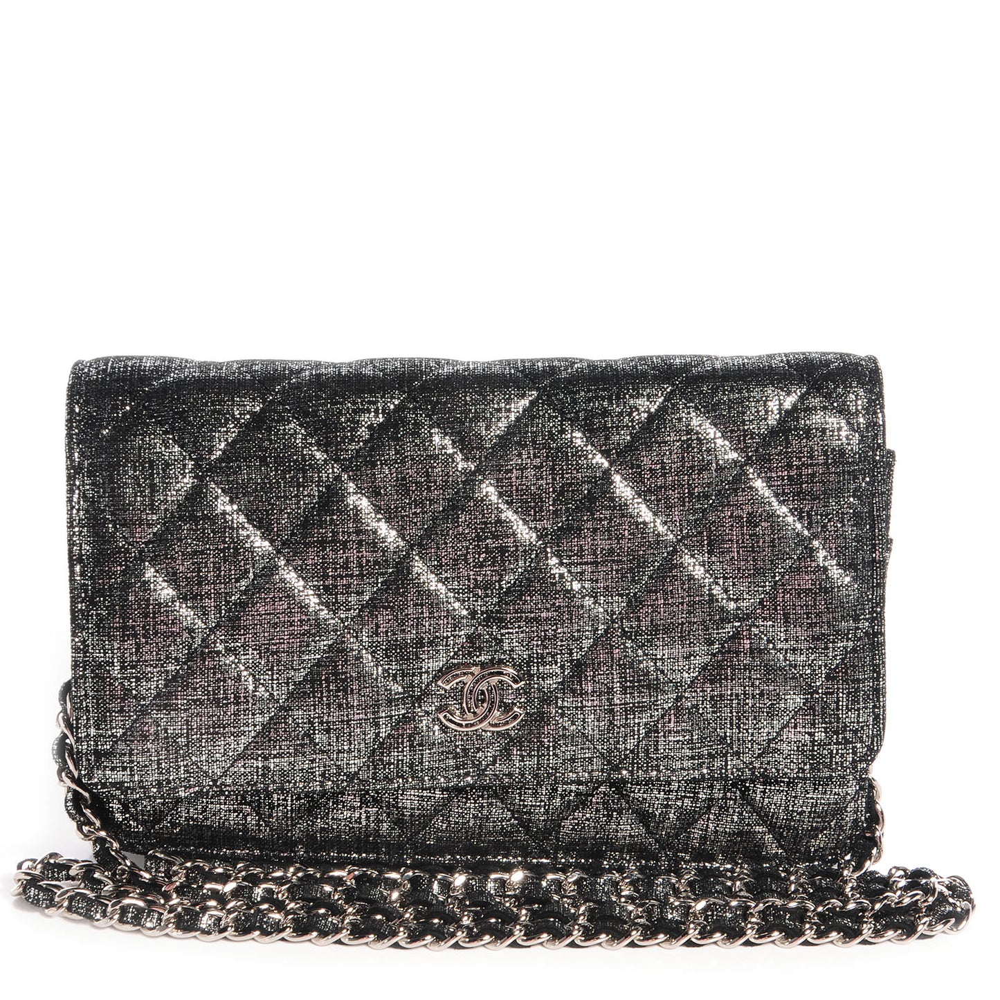 Iridescent Wallet on Chain WOC Dark Silver
