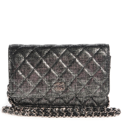 Chanel Iridescent Wallet on Chain WOC Dark Silver 1 of 7