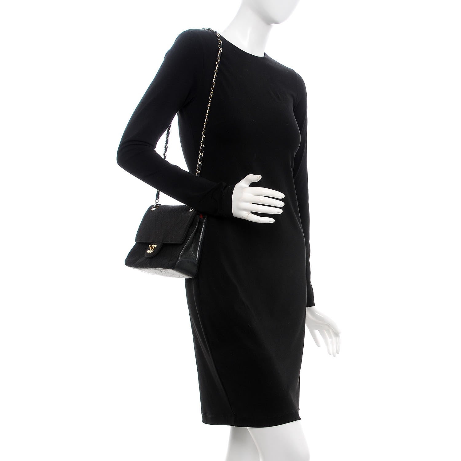 Chanel Jersey Quilted Medium Double Flap Black 2 of 27