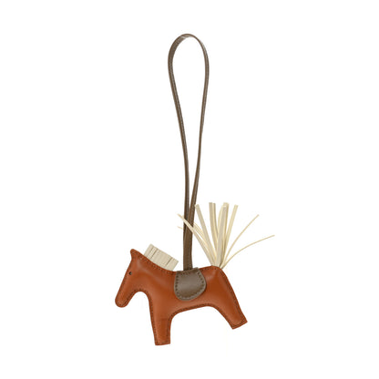 Hermes Milo Lambskin Grigri Rodeo Horse Bag Charm PM Gold Craie Etoupe 1 of 4