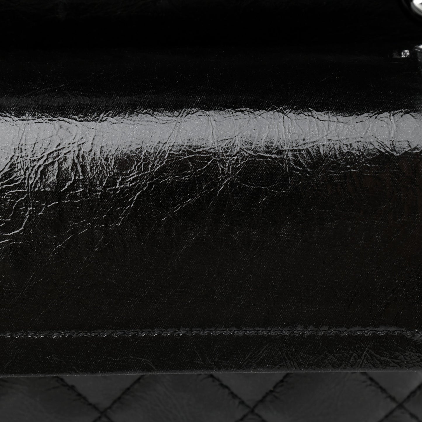 Glazed Calfskin Quilted 2.55 Reissue 226 Flap So Black