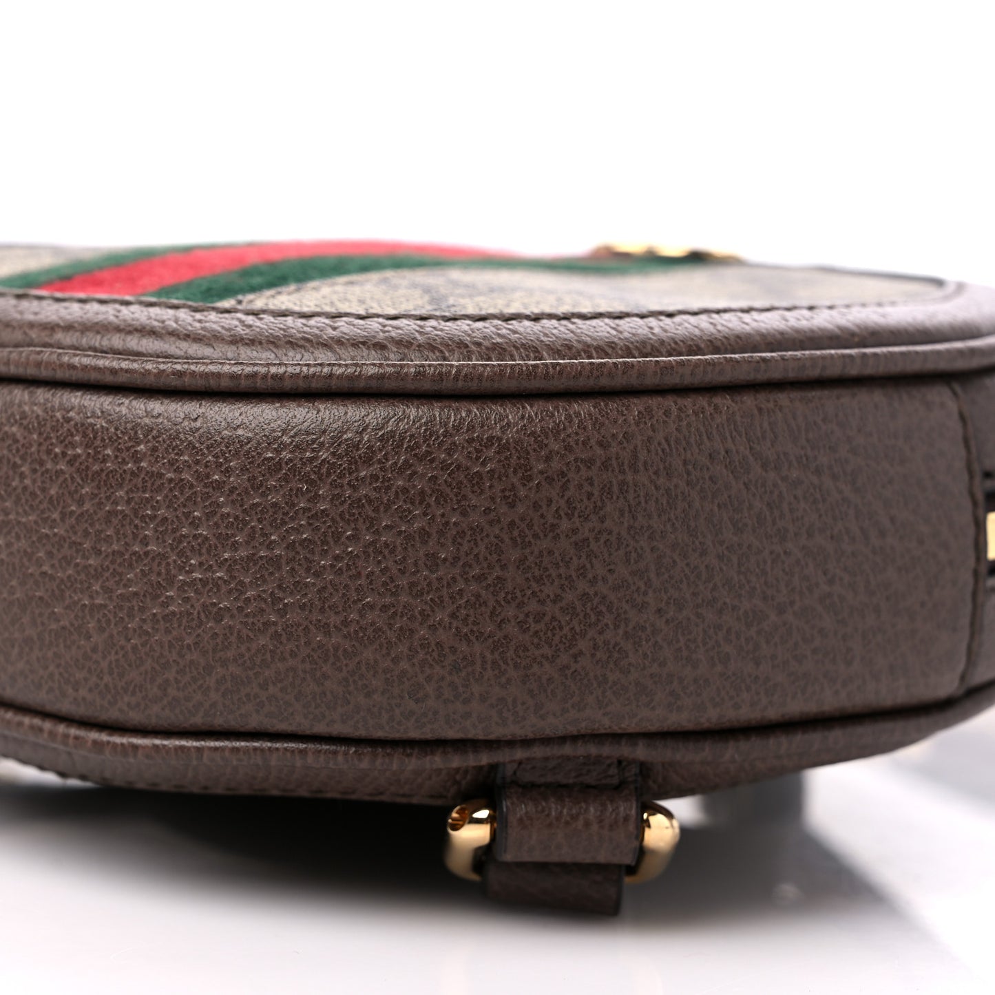 GG Supreme Monogram Web Mini Ophidia Round Backpack Brown