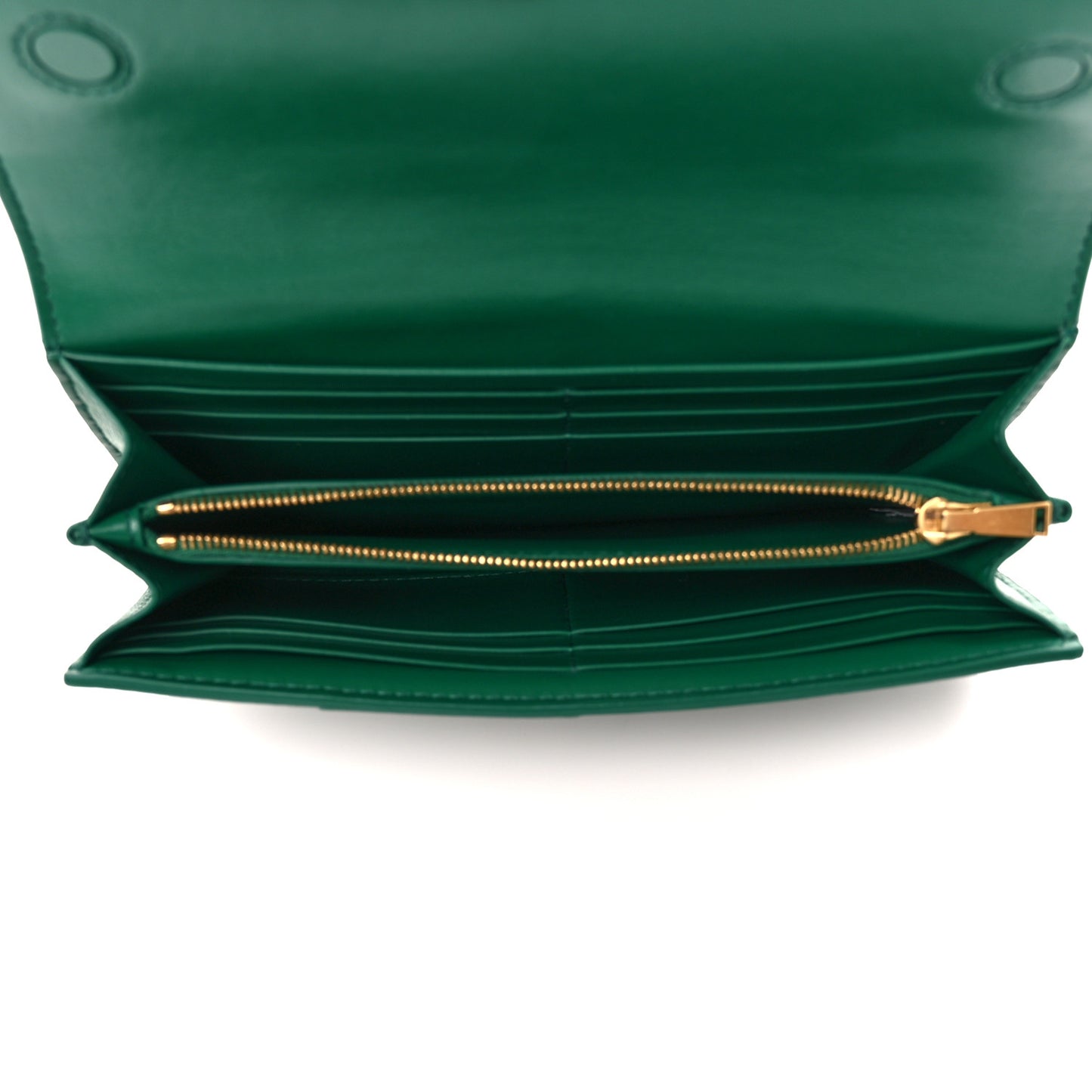 Lambskin Maxi Intreccio Cassette Flap Wallet Raintree