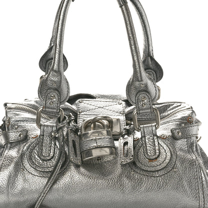 Chloe Metallic Calfskin Medium Paddington Satchel Argent 8 of 13