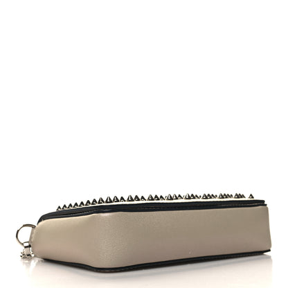 Christian Louboutin Metallic Calfskin Spikes Zoompouch Nude 4 of 9