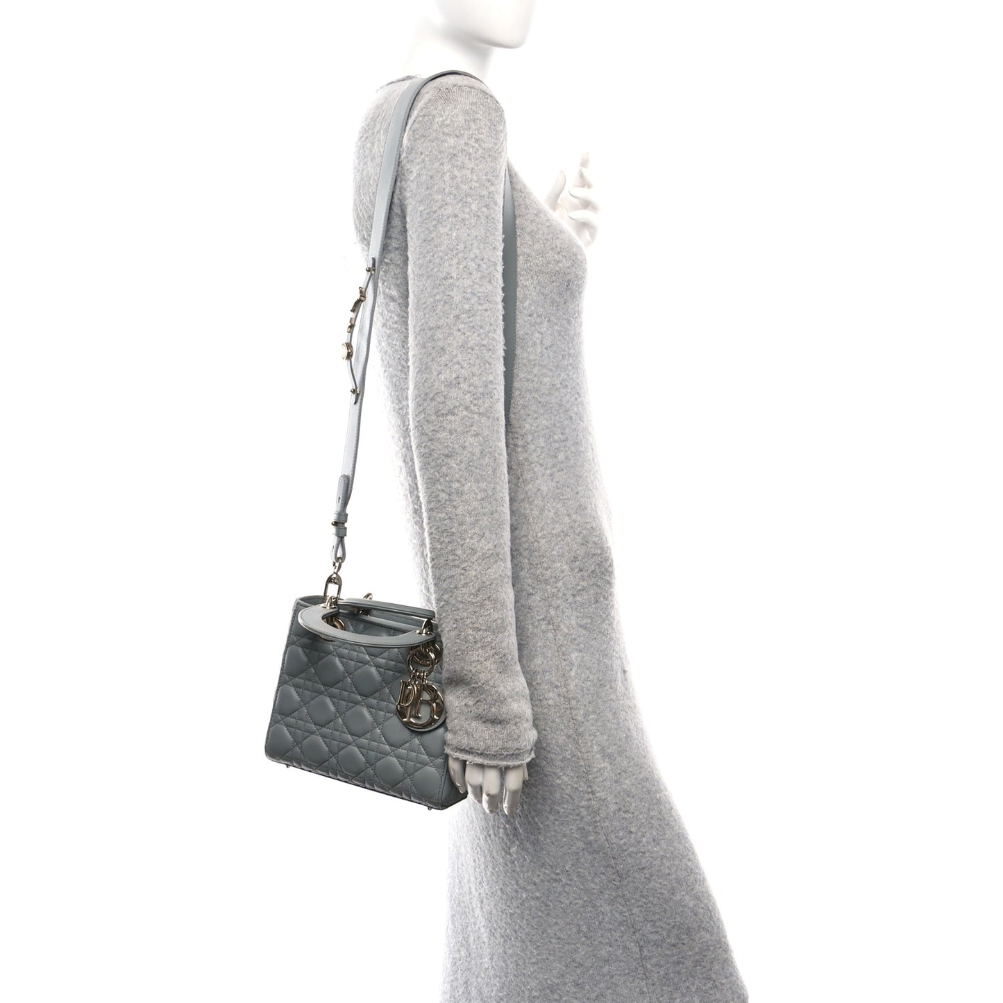 Lambskin Cannage Small My ABCDior Lady Dior Grey