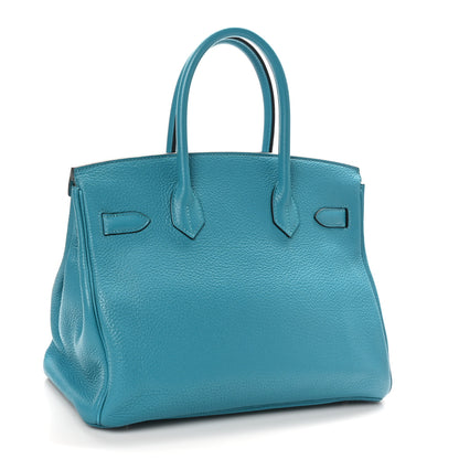 Hermes Togo Birkin 30 Blue Paon 3 of 11