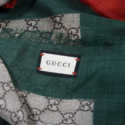 Gucci Wool Monogram Web Tiger Scarf Beige 3 of 3