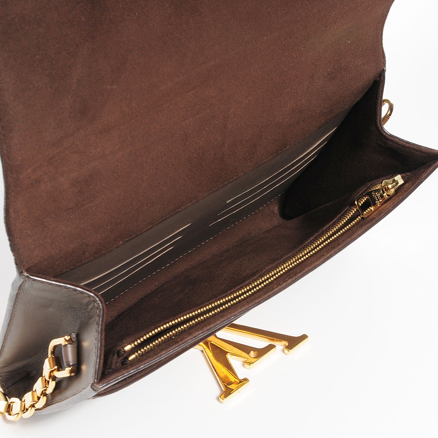Louis Vuitton Calfskin Chain Louise GM Granit 5 of 7