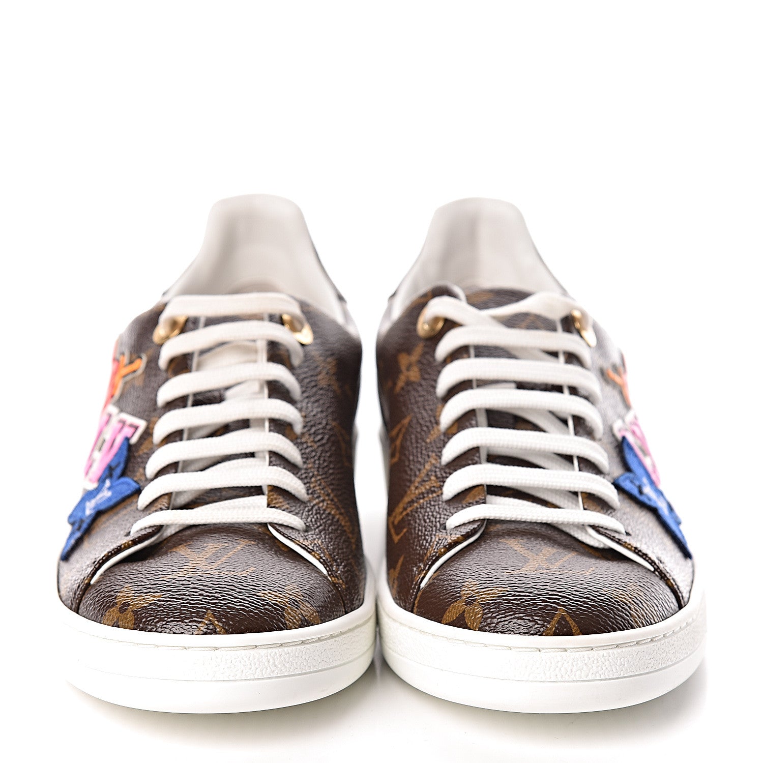 Louis Vuitton Calfskin Monogram LV Black Heart Sneakers 37.5 Cacao 2 of 9