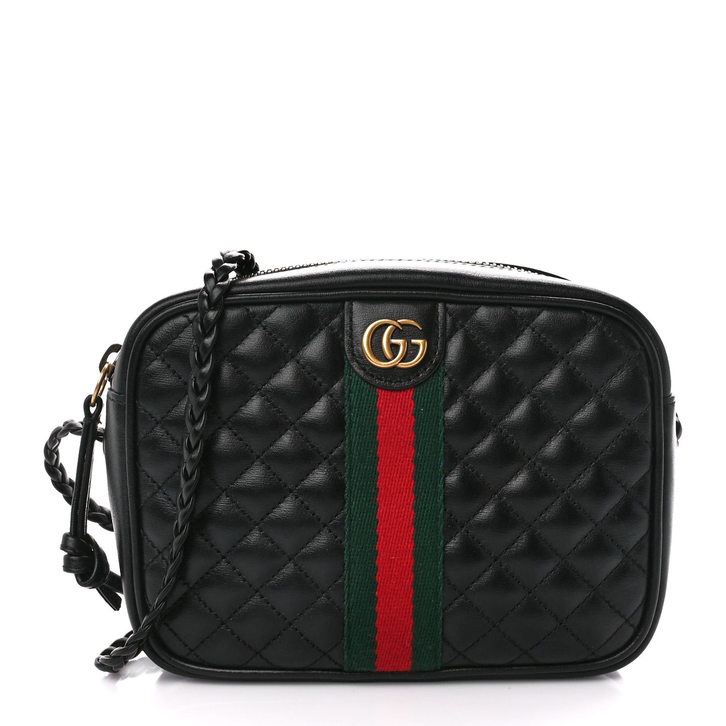 Calfskin Trapuntata Web Mini GG Shoulder Bag Black