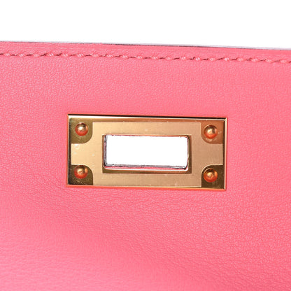 Hermes Swift Kelly Cut Clutch Pochette Rose Azalee 21 of 27